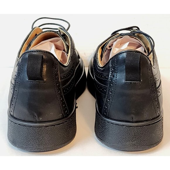 Brogue Blk Dress Wingtip Sneakers Men's Size US 8 / EU 42 Italian Leather NEW - Picture 2 of 10